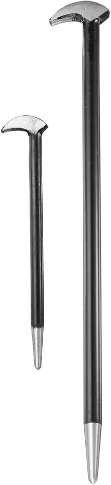 HARFINGTON Rolling Head Pry Bar 6" 16" Length 0.3" 0.6" Rod Dia Carbon Steel Lady-foot Leverage Bar Heel Line Up Pry Bars for Automotive Mechanics Aligning & Prying