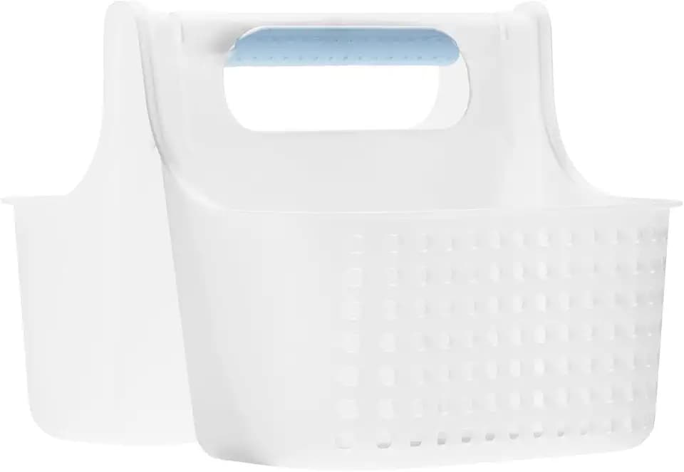 madesmart Shower Tote with Soft Grip Handle, Blue