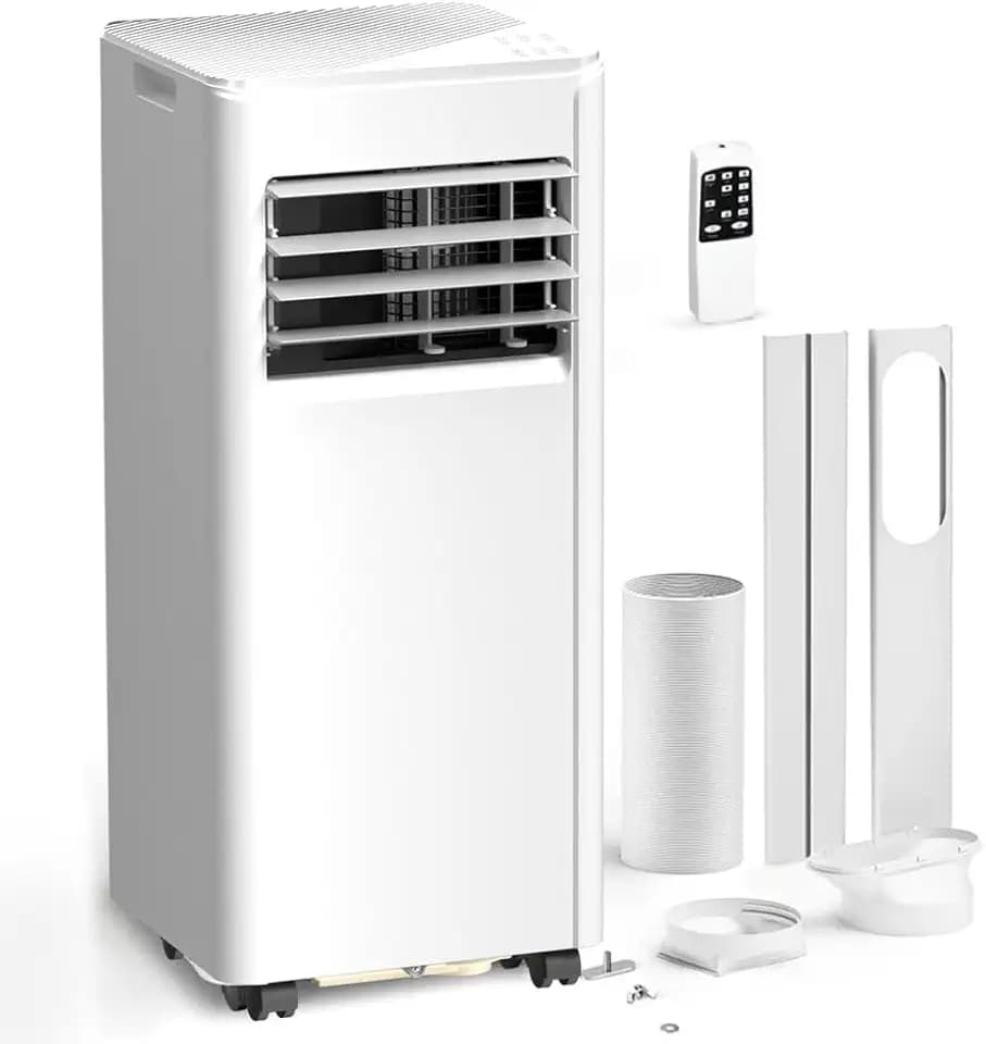 10000 BTU Portable Air Conditioner for 450 Sq.Ft, 3-in-1 AC Unit with Remote & LED Display, Quiet Cooling, Fan, Dehumidifier, Window Kit for Bedroom Home Office Dorm