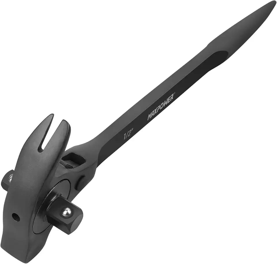 MAXPOWER Scaffold Ratchet Wrench, 1/2" & 3/8" Drive Podger Spanner