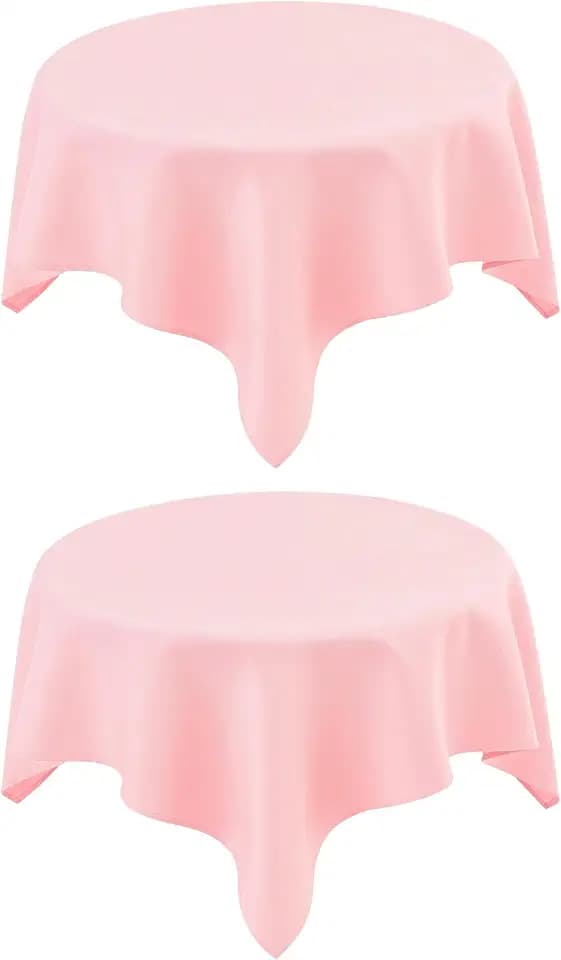 2 Pack 36X36 Inch Small Square Table Cloth Pink Tablecloth