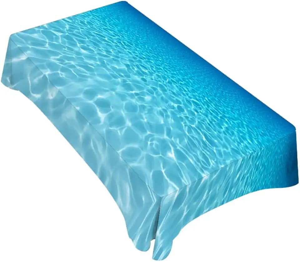 TKS MITLAN Blue Sea Tablecloth 60x84 Inch Rectangular Underwater World Clear Sparkling Water Broad Oblong Table Cloth Kitchen Table Decorations for Home Dinner Party