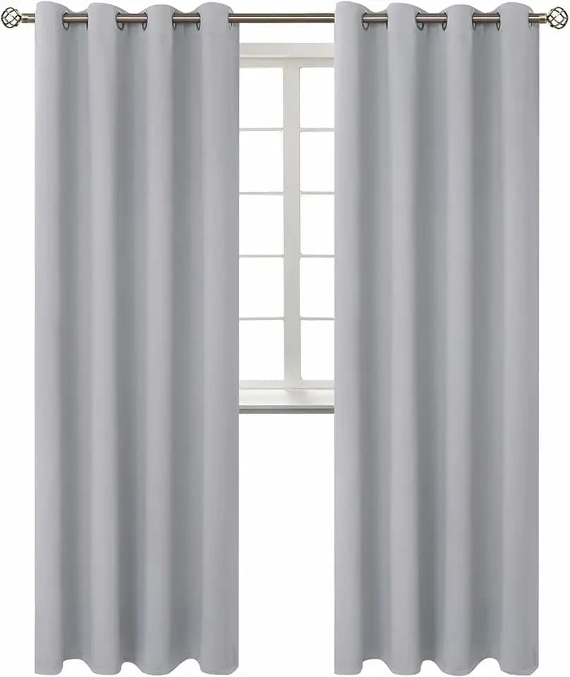 BGment Light Grey Room Darkening Curtains 95 Inch for Living Room 2 Panels