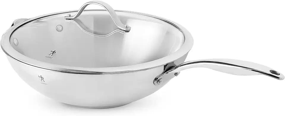 HENCKELS Aragon 12.5-inch Stainless Steel Wok with Lid