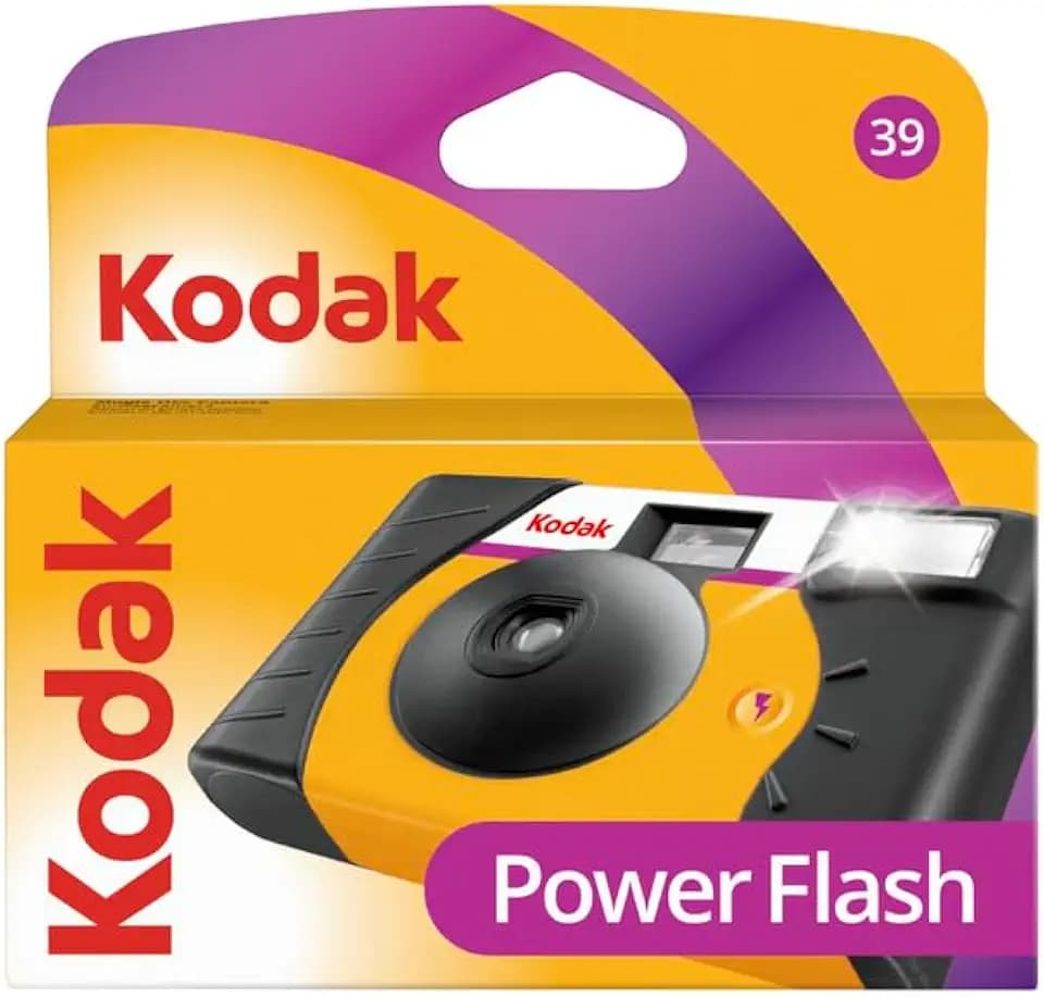 Kodak Power Flash – 35-mm-Farb-Einwegkamera, Vorteilspack mit 39 Aufnahmen (27 + 12 gratis), leistungsstarker integrierter Blitz und automatische Belichtungssteuerung