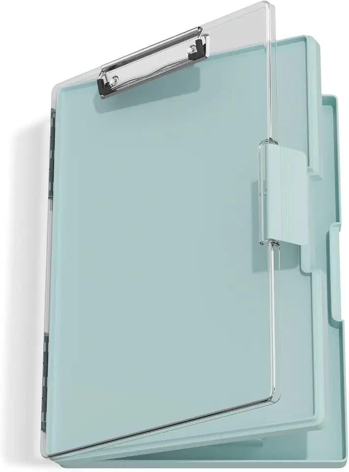 Hongri Clipboard with Storage, Green 8.5 x 11 Clip Board, Dual Compartmen