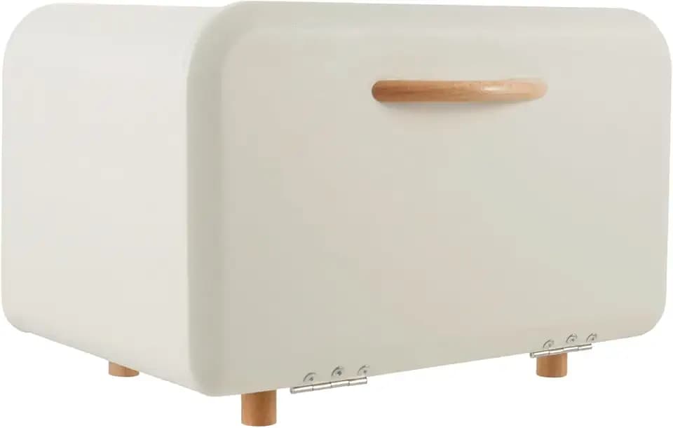 Bloomingville Metal Bread Box, Natural and White
