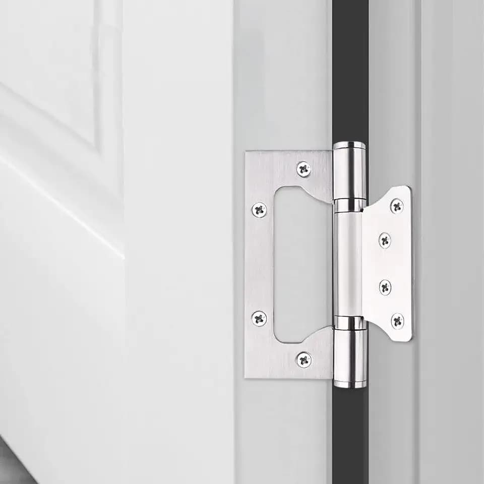 6 Pack Non-Mortise Door Hinges, 4 x 3 inch Stainless Steel Door Hinge, Easy to Install with Mounting Screws,Silver