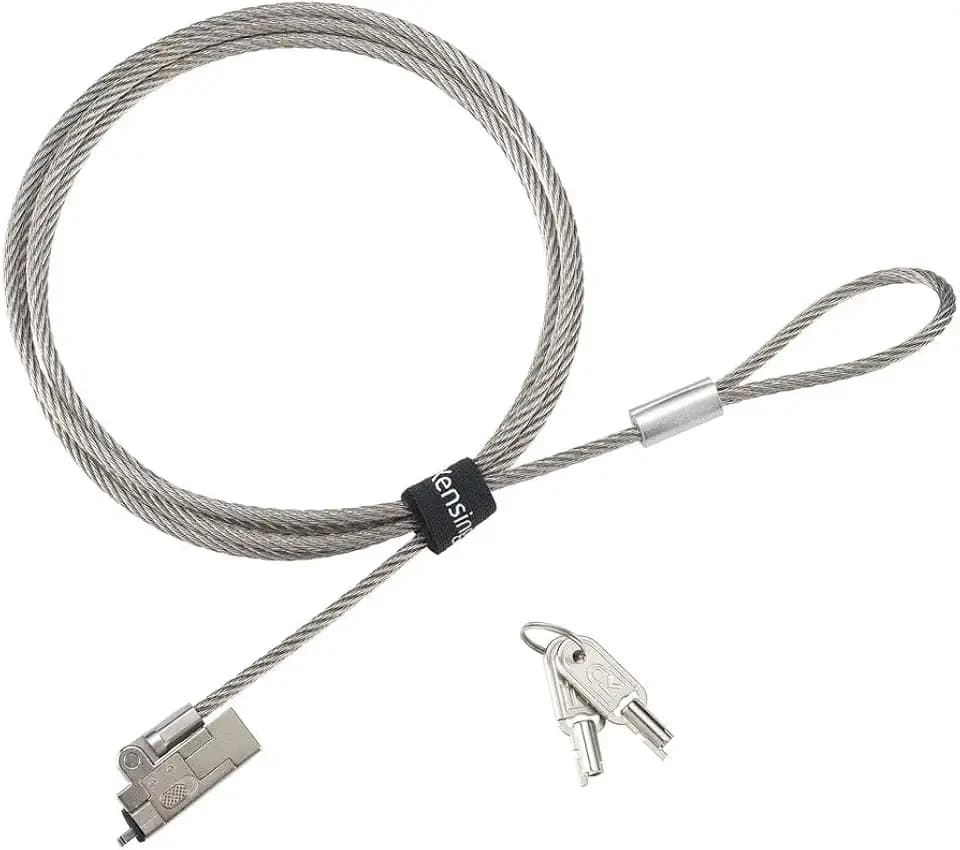 Kensington Slim NanoSaver 2.0 EQ Notebook-Schloss & Schlüssel, abschließbares Sicherheitsband für ultradünne Notebooks, universelle Passform, 1,8 m starkes Karbonstahlkabel (K60630WW)