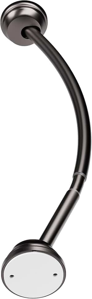Zenna Home No Drill Curved Shower Curtain Rod, 32 - 40 Inches Adjustable Shower Rod for Small Tubs or Showers, Easy Install, Choice of No Drilling Tension or Wall Mount, Rustproof, Bronze