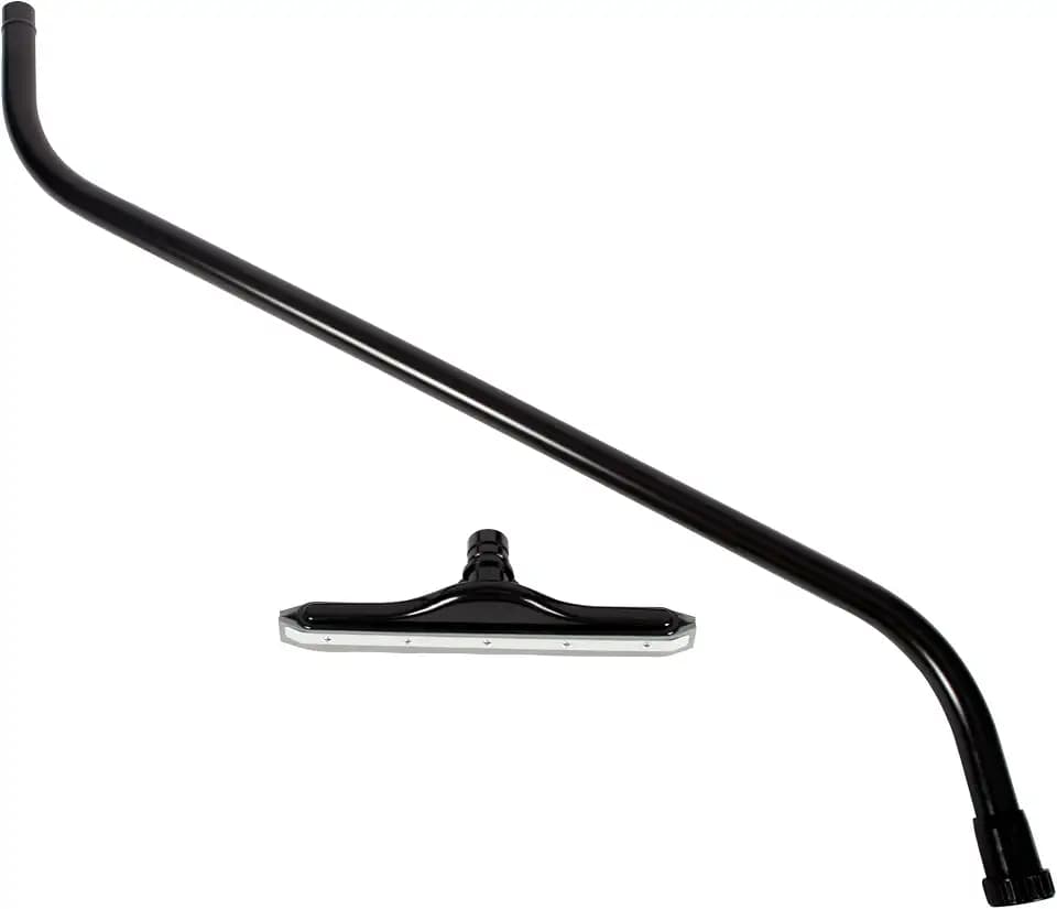 Cen-Tec Systems Wet/Dry Squeegee Vacuum Attachment with Lightweight Steel 1-Piece S-Wand