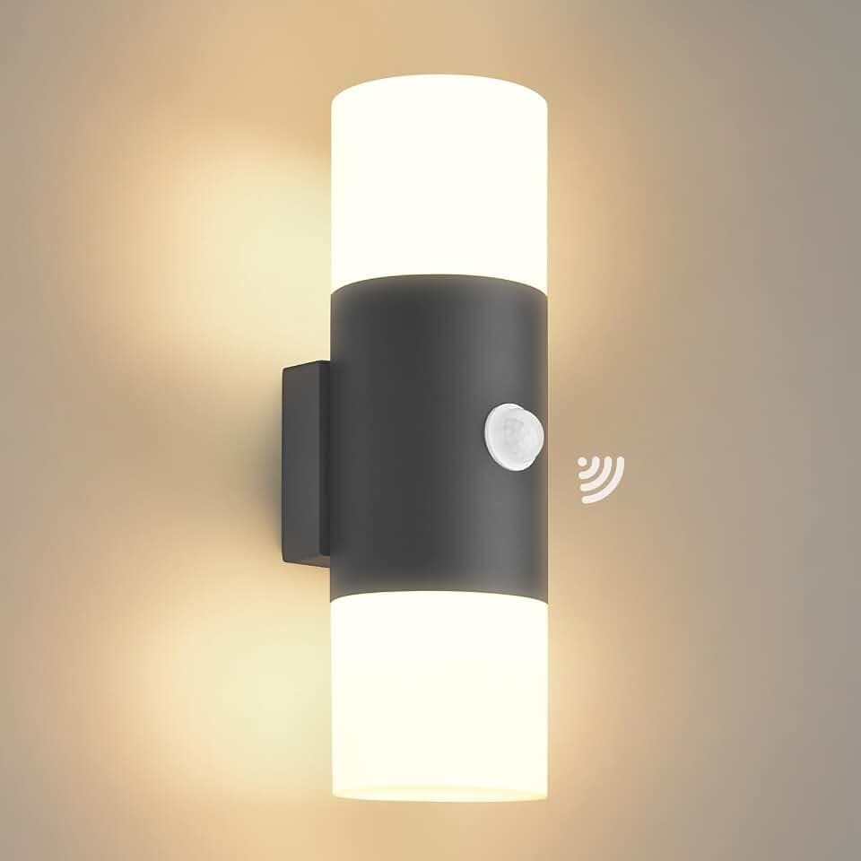 YindaLux Aussenlampe mit bewegungsmelder, mit 2*GU10, 14W 3000K, Anthrazit
