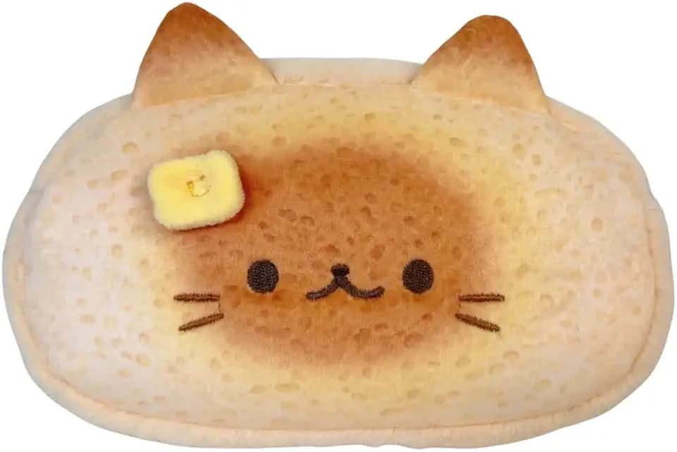 Super Cute Lovely Lucky Bread Toast Cat Pencil Case, Big Capacity Large Soft Plush Happy Kitty Fluffy Clothes Zipper Pencil Box Case, Makeup Bag Office Storage Holder Pouch Pen Bag -Siamese Cat
