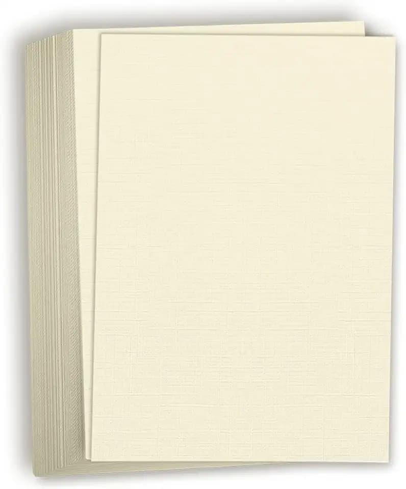 Hamilco Ivory 80lb Cover 8.5x11 Linen Resume Cardstock for Crafts (50PK)
