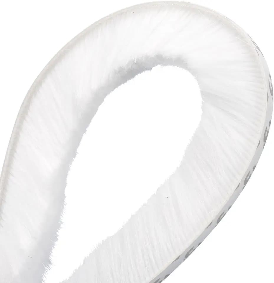 Brush Weather Stripping, 3/8" Backing x 15/16" Brush x 33ft Felt Pile Door Seal Strip for Sliding Door Window Wardrobe - Self-Adhesive White (Windproof Dustproof Soundproof)
