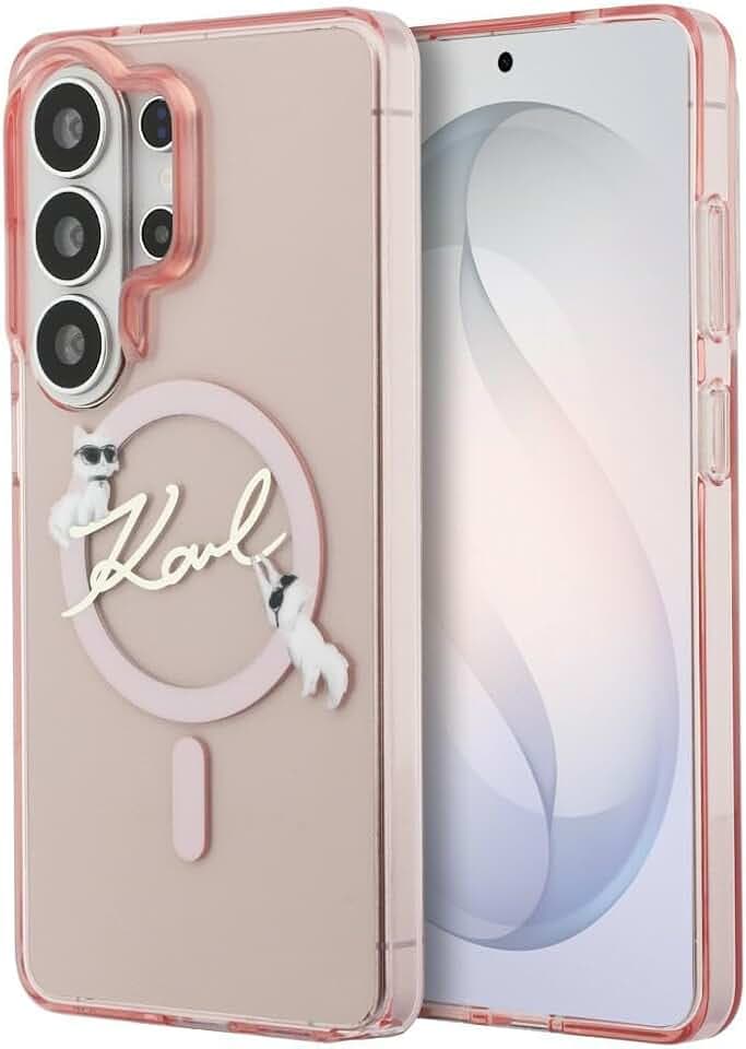 CG MOBILE Karl Lagerfeld IML KC Script kompatibel mit MagSafe Hülle für Samsung Galaxy S26 Ultra (Rosa)