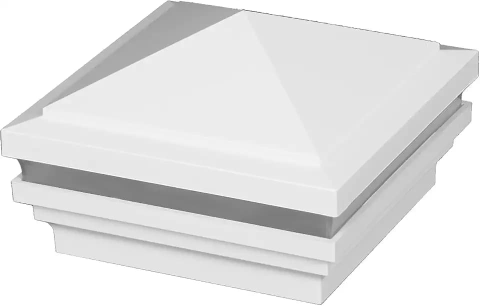 Fiberon 5x5 Pyramid Top Post Cap Halo Light - Tranquil White