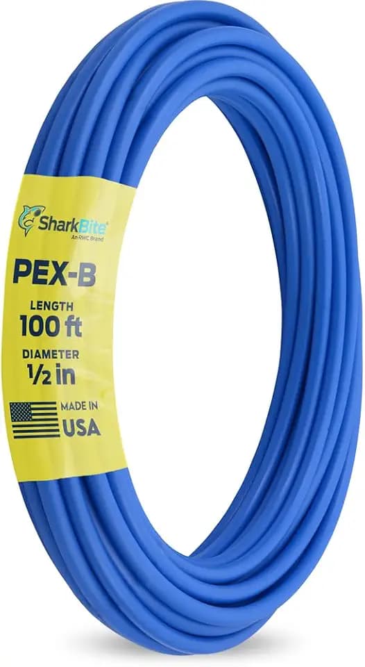 SharkBite 1/2 Inch x 100 Feet Blue PEX-B, Made in the USA, Flexible Water Pipe Tubing for Plumbing, U860B100