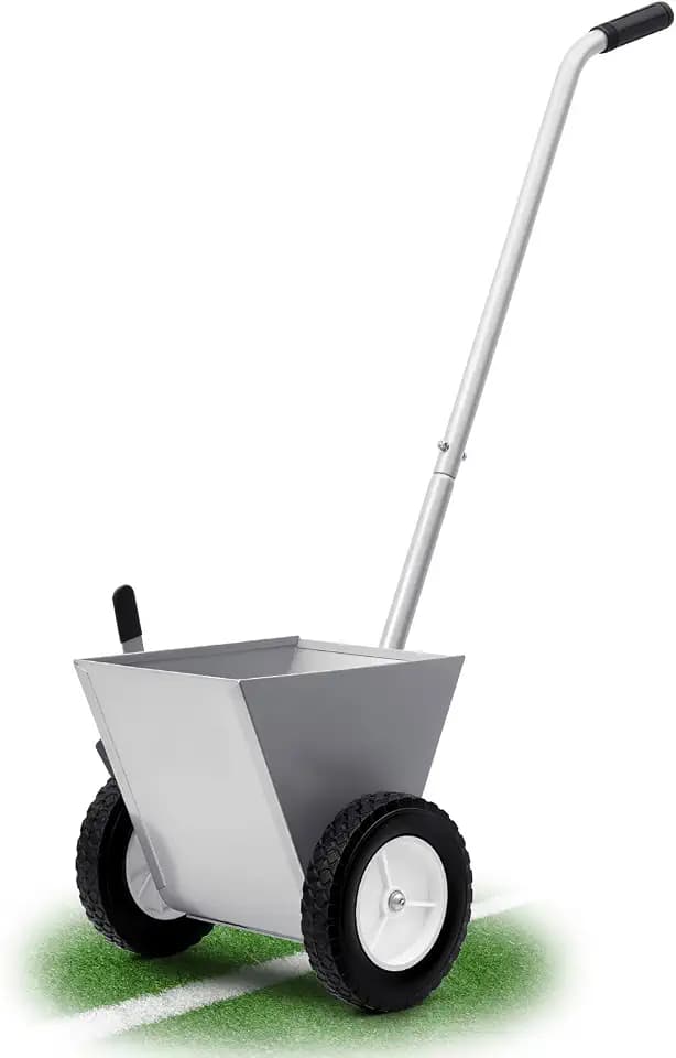 25 Pound Capacity Baseball Field Dry Line Chalker, Wheeled Heavy Duty Steel Athletic Striping Marker Dry Line Painter, Standard Striping Machine, 2" Lines Chalker Machine Without Cover
