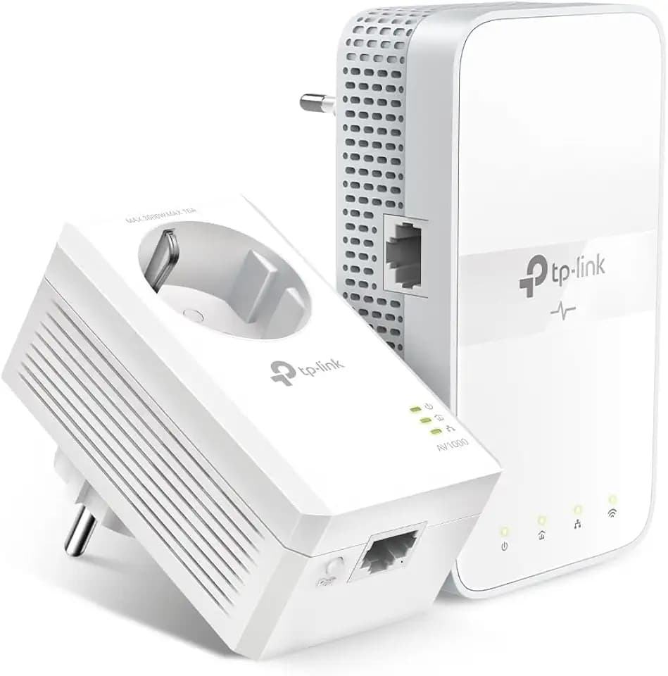 TP-Link WLAN Powerline Adapter Set TL-WPA7617 KIT(Dualband WLAN 1200 Mbit/s, AV1000 Powerline,Wifi Clone, MU-MIMO, 2 Gigabit Ports, Plug&Play, ideal für HD-Streaming, App Kontrolle) weiß