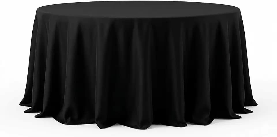 8 Pack 120 Inch Black Round Tablecloth, Stain & Wrinkle Resistant Washable Reusable Polyester Fabric Table Covers for Wedding, Party, Buffet, Banquet, Dining