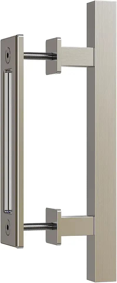 Barn Door Handles 12'' Stainless Steel Sliding Door Pull Flush Handle Double Sided Square Brushed Finish Heavy Duty