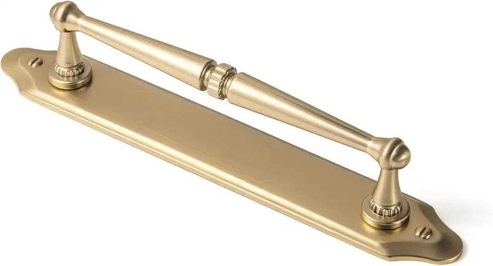 Goo-Ki 5.04" c-c Champgne Bronze Cabinet Pulls with Back/Base Plate Zinc Alloy Kitchen Hardware - 2 Pack Bar Cabinet Pulls Drawer Handles with Spacer