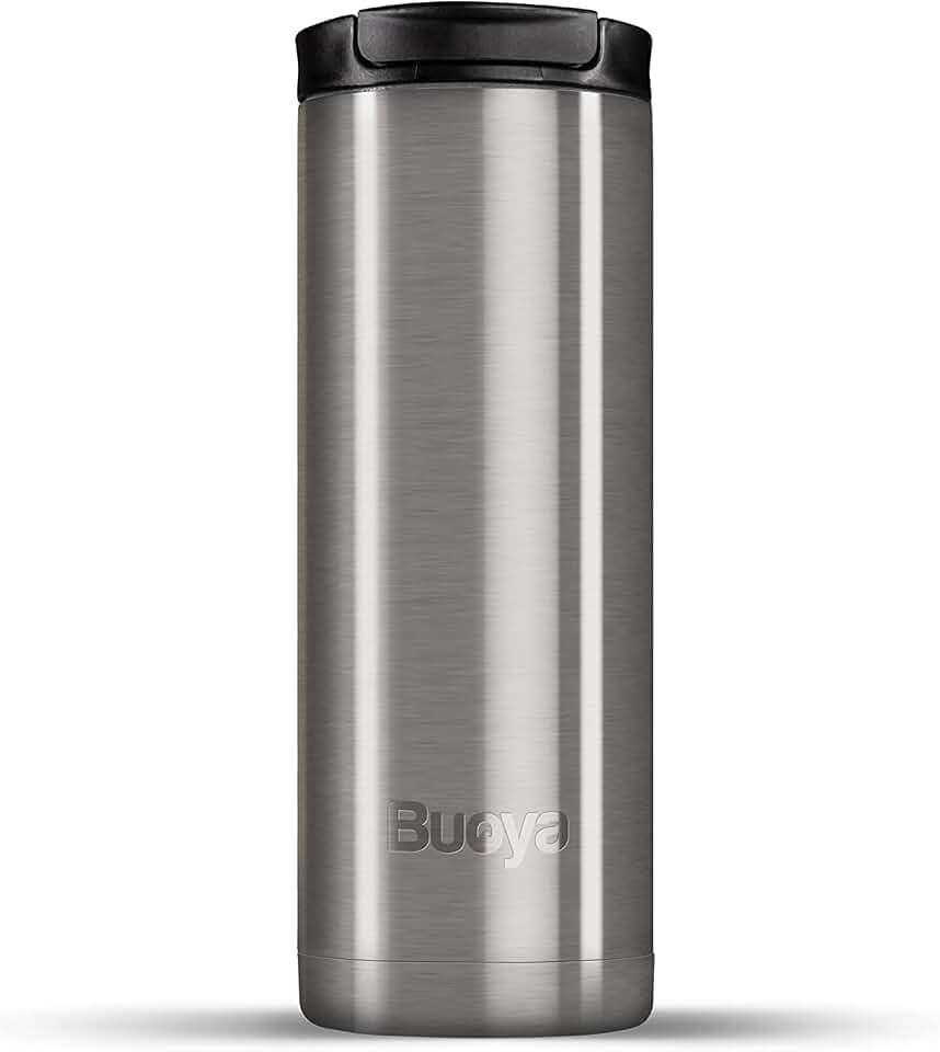 Buoya Vertically Floating 12 oz Drink Tumbler, Vacuum Insulated, Stainless Steel with Lid, Perfect for pool, spa, lake or ocean,