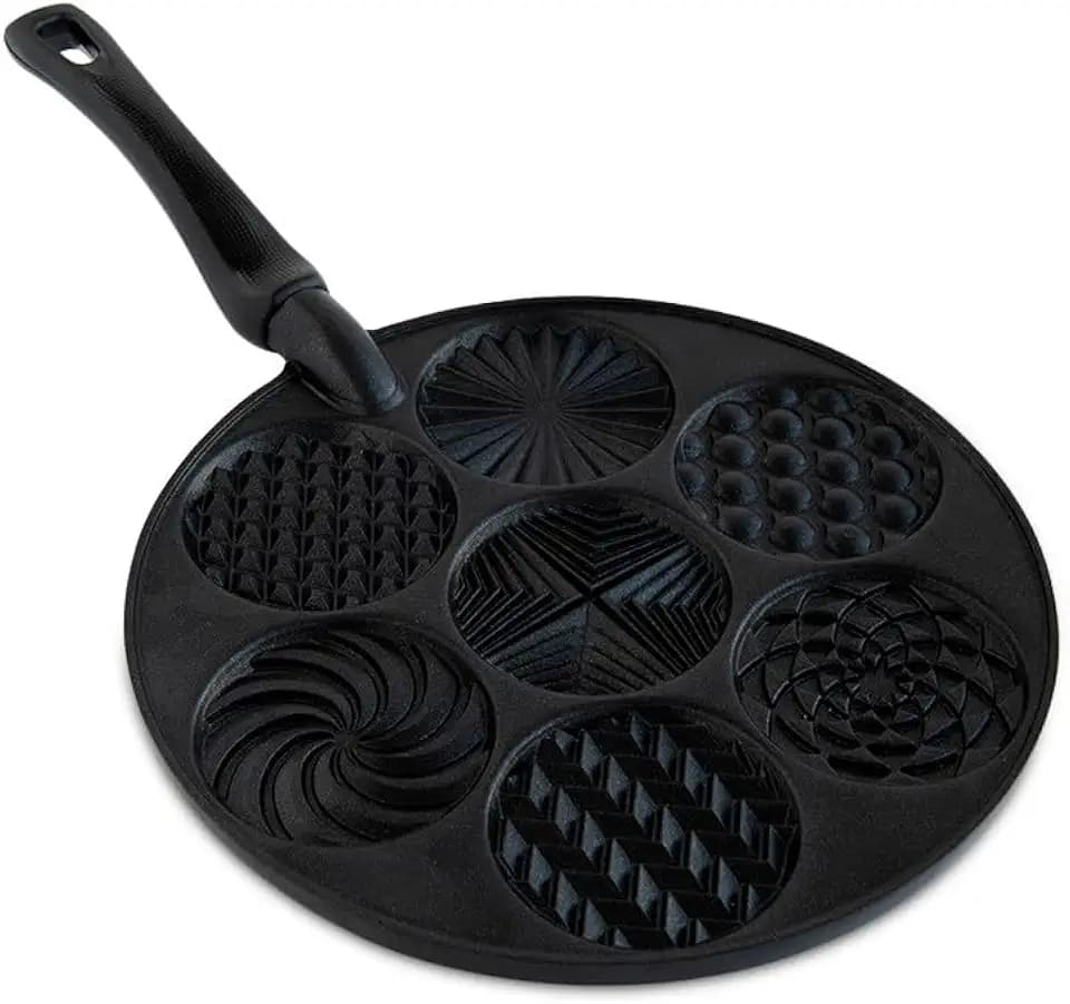 Nordic Ware Nonstick Pancake Pan, Heavy Aluminum, 7 Round Cups, For Gas, Electric, Ceramic Stovetops, Made in USA