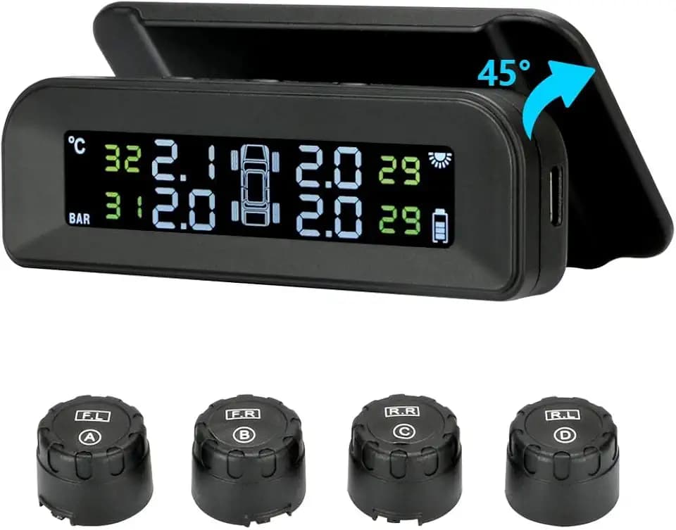 Jansite TPMS Kabellos Solar-Reifendruckkontrollsystem 22-87 Psi