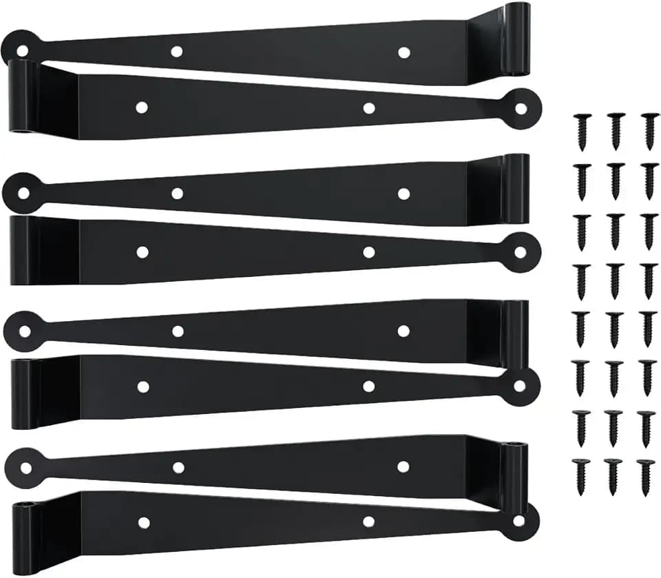 SteelTek Strap Hinge 12"W with 1 1/2" Offset Shutter Kit, for Heights 60"-80" (Includes 4 Pairs of Hinges)