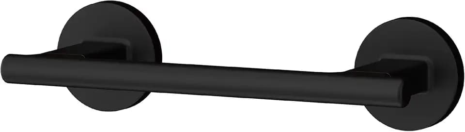 Pfister Capistrano Wall Mounted Toilet Paper Holder - Matte Black Metal Bathroom Tissue Roll Holder with Concealed Screw Installation for Modern Farmhouse Decor BPHCSO0B
