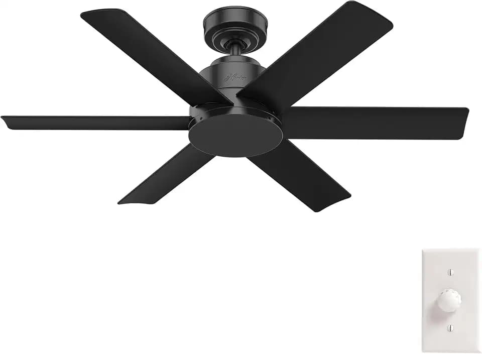 Hunter Kennicott, Outdoor or Indoor, Ceiling Fan, 44 inch, Matte Black