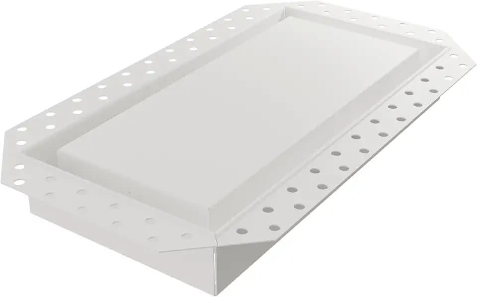 Fittes Flush 6x12" Steel Wall/Ceiling Vent with Single Channel, White