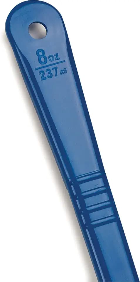 CFS 399214 Solid Long Handle Portion Control Spoon, 8 oz, Blue (Pack of 12)