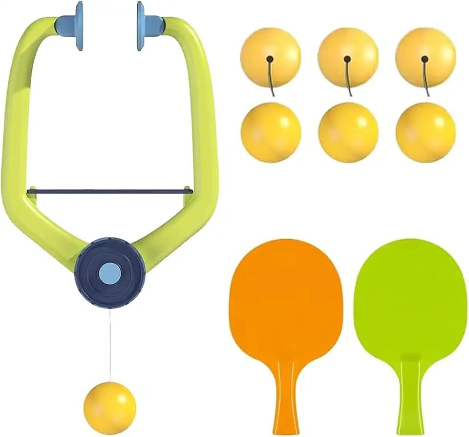 Door Pong Game for Kids, Portable Hanging Table Tennis Trainer Set