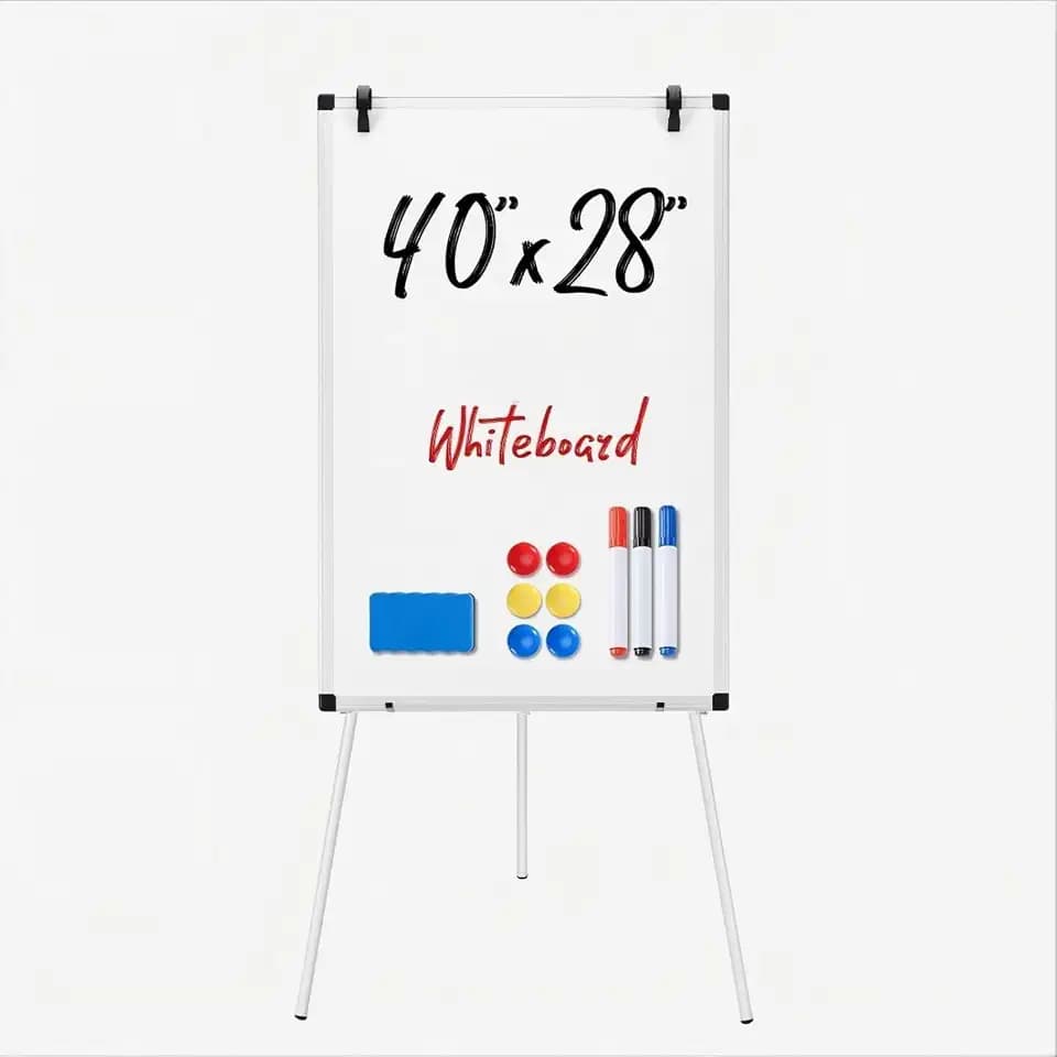 Sweetcrispy 40"x28" White Board, Magnetic Whiteboard, Easel Stand