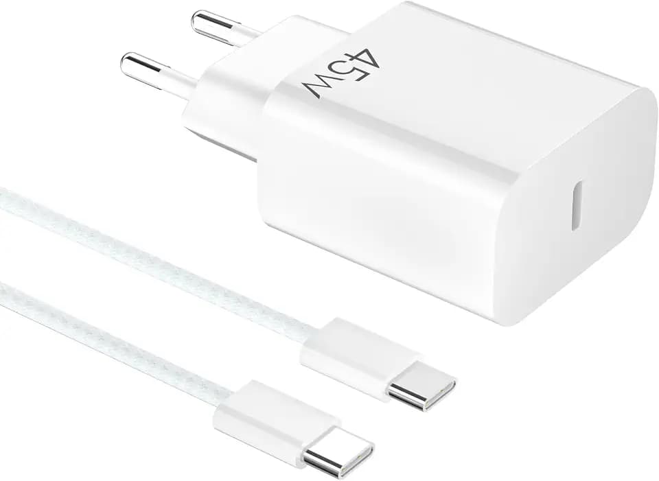 YISH 45W USB C Ladegerät Schnellladegerät - GAN PD3.0 Stecker USB C Netzteil Kompakter Für Smartphones 17/16/15 Pro MAX/S25/S24/S23 Tablets Fast Charger USBC Stecker Ladestecker, 60W Typ C Kabel 1M