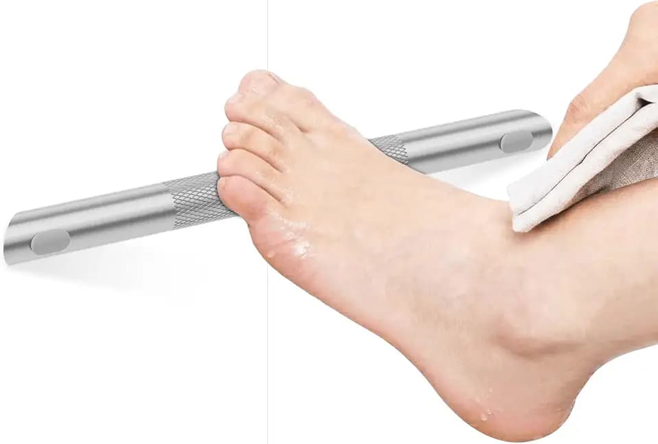 BWE Brushed Nickel Shower Foot Rest Bar Corner Shower Foot Rest Shaving Leg