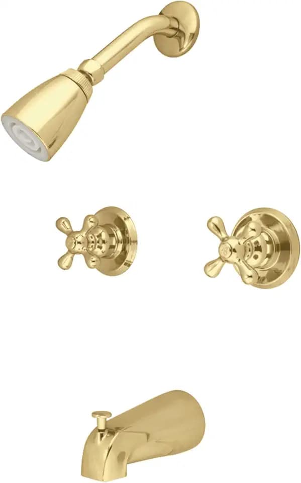 Kingston Brass KB242AX Magellan Tub and Shower Faucet, Polished Brass, 72 x 8 x 7.38