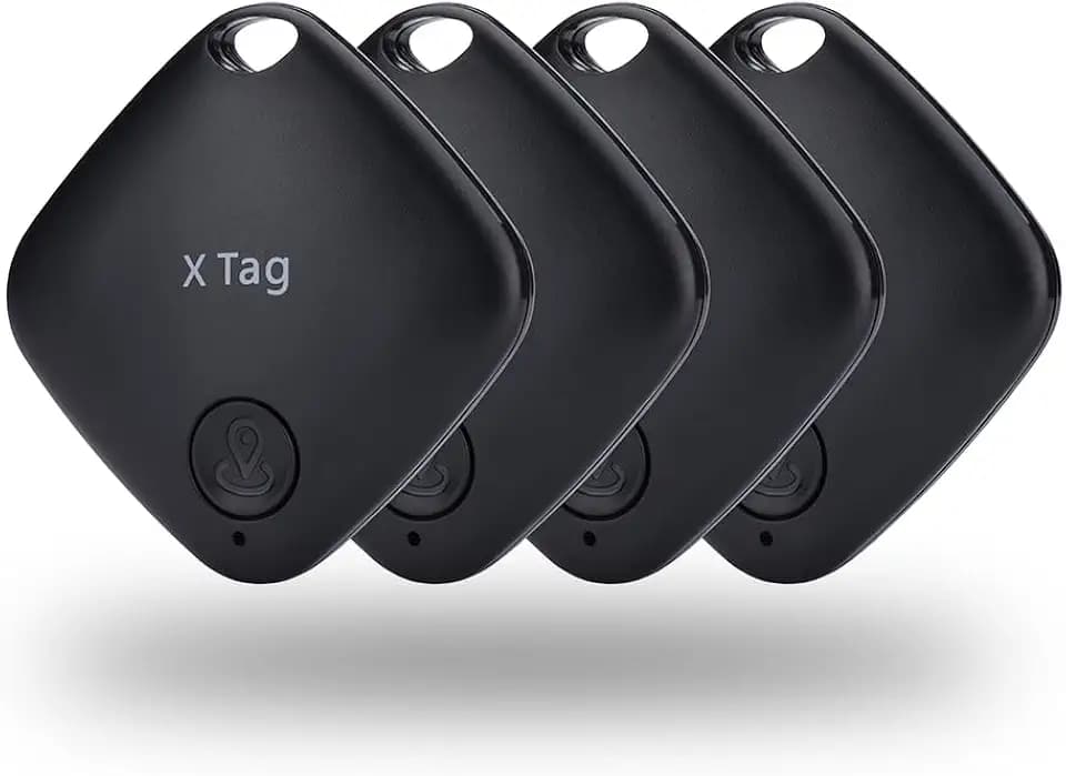 NK Air Tag Smart Pack 4 – Ortungsgerät, kompatibel mit Apple, Objektfinder, Bluetooth (Android funktioniert Nicht), Auto, Geldbörse, Koffer, Kinder, 4 Stück (Schwarz)