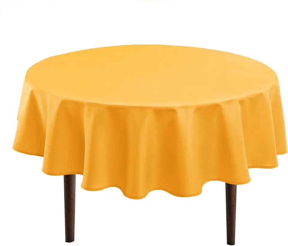 Hiasan Round Tablecloth, 90 Inch, Orange Yellow, 1 Pack