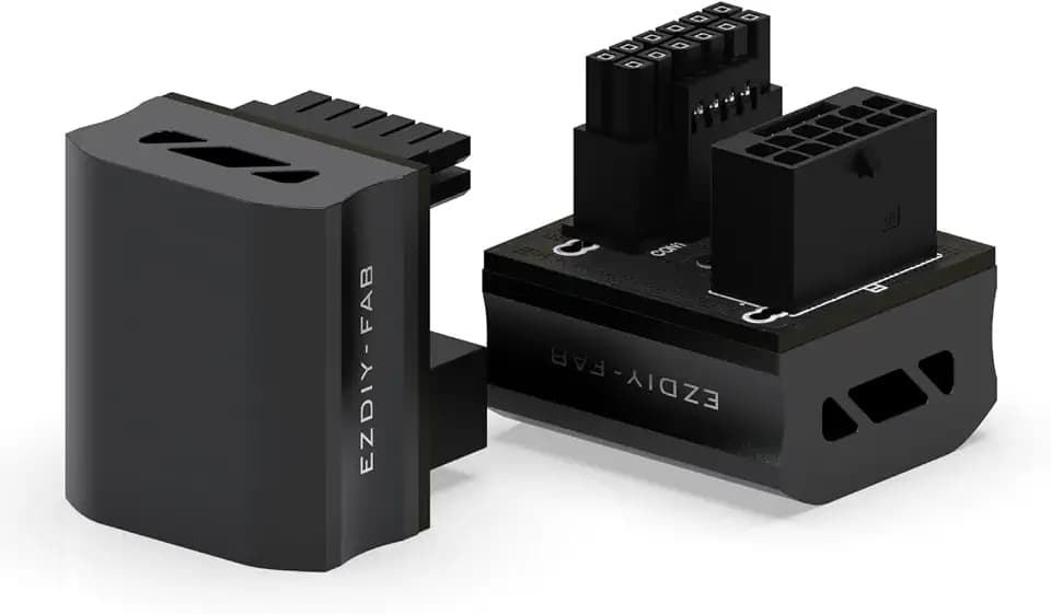 EZDIY-FAB 12VHPWR 12+4 Pin Winkelstecker Netzteil für Grafikkarte der RTX40'-Serie,Unterstützt 600W Ausgang,Kompatibel mit RTX4090,4080,4070ti -180 Grad RVS Typ-Schwarz-1Pack