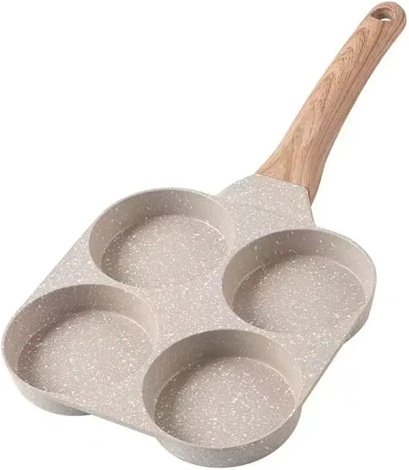 Nonstick Egg Pan Omelette Pan, 4-Cup Granite Skillet, Pancake Pan