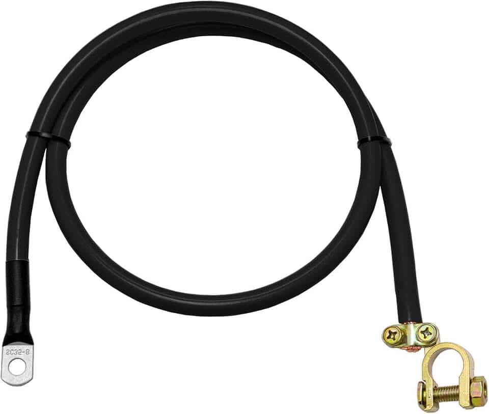 Lumonic 0,5m Batteriekabel 25mm² schwarz | M8 Rohrkabelschuh & Polklemme vorinstalliert | Vollkupfer | FLY | -40…+85°C | PVC Mantel | Massekabel | Auto, KFZ, Wohnmobil, Boot, Van, Camper