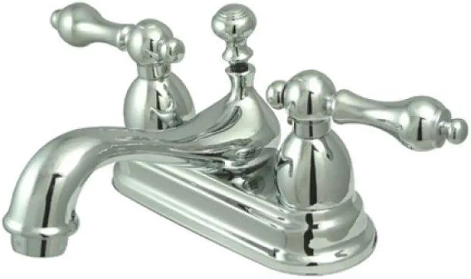 Kingston Brass KS3601AL Restoration 4-Inch Centerset Lavatory Faucet with Metal lever handle, Polished Chrome