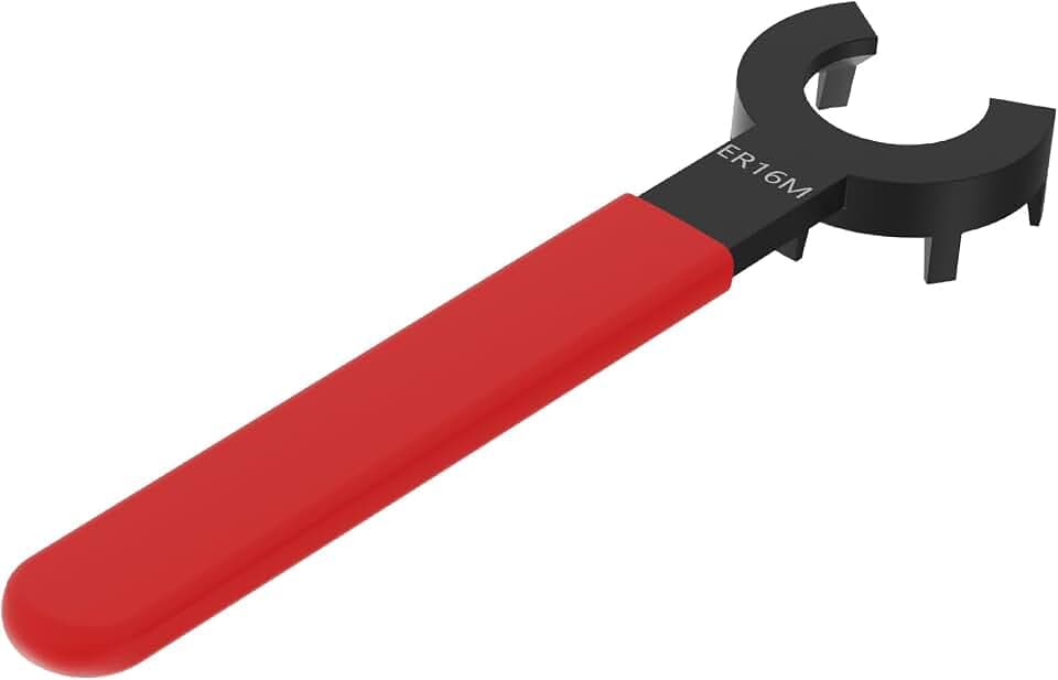 ER16-M Spanner Wrench for ER16 Collet Nut, Red Non-Slip Handle