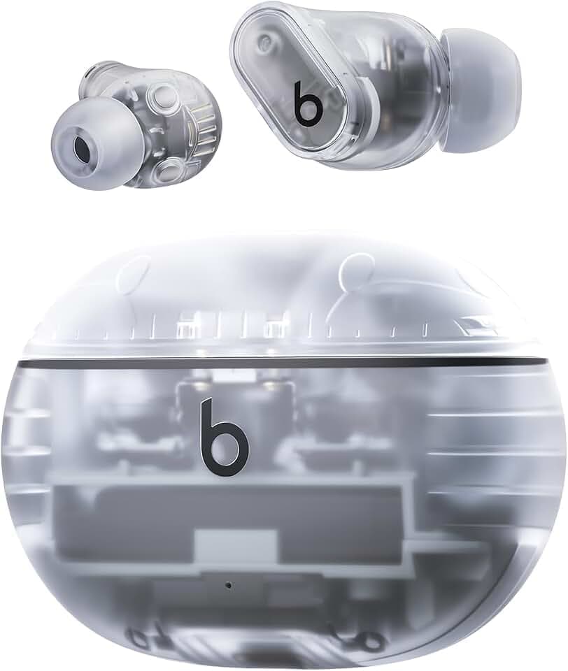 Beats Studio Buds + | Komplett kabellose Noise Cancelling In-Ear Kopfhörer, verbesserte Apple & Android Kompatibilität, eingebautes Mikrofon, Schweiß-beständige Bluetooth Kopfhörer- Transparent