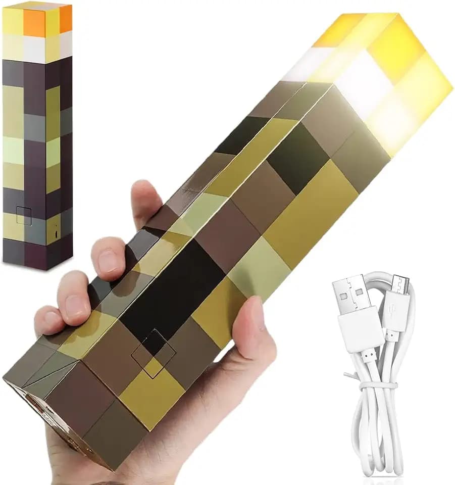 Craft Lampe Fackel Wandlampe 28cm, Hand/Wandhalterung mit Haken, Gelb