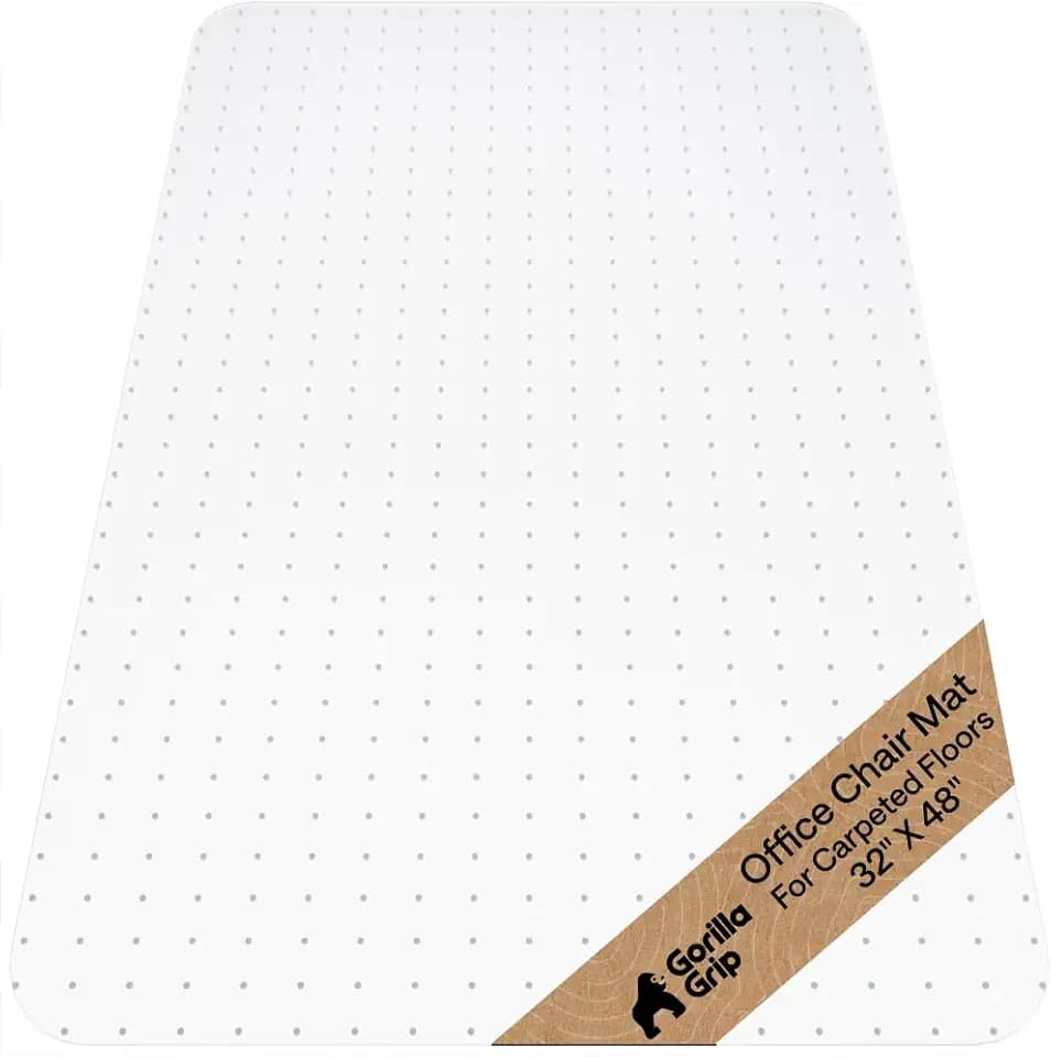GORILLA GRIP Office Chair Mat for Carpet Floors, Heavy Duty, 32x48 Clear